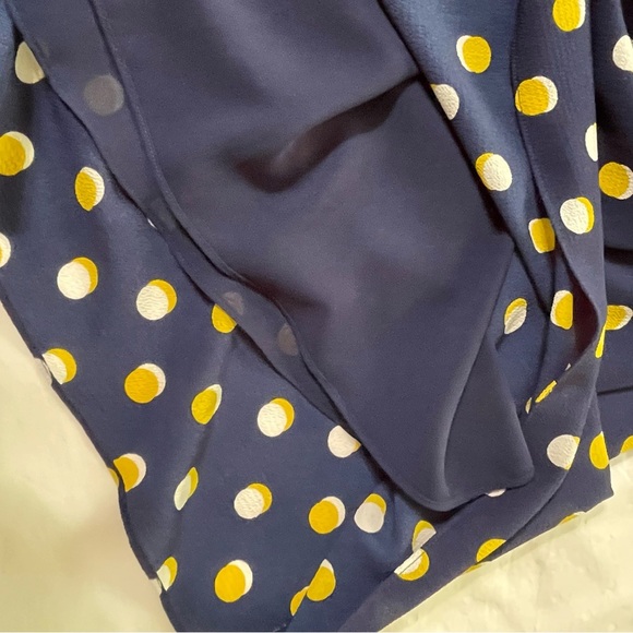 Talbots Blue and Yellow Ruched A-Line Sundress - Picture 9 of 10